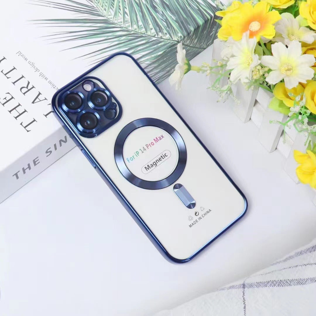 Luxury Transparent magnetic Wireless Iphone case