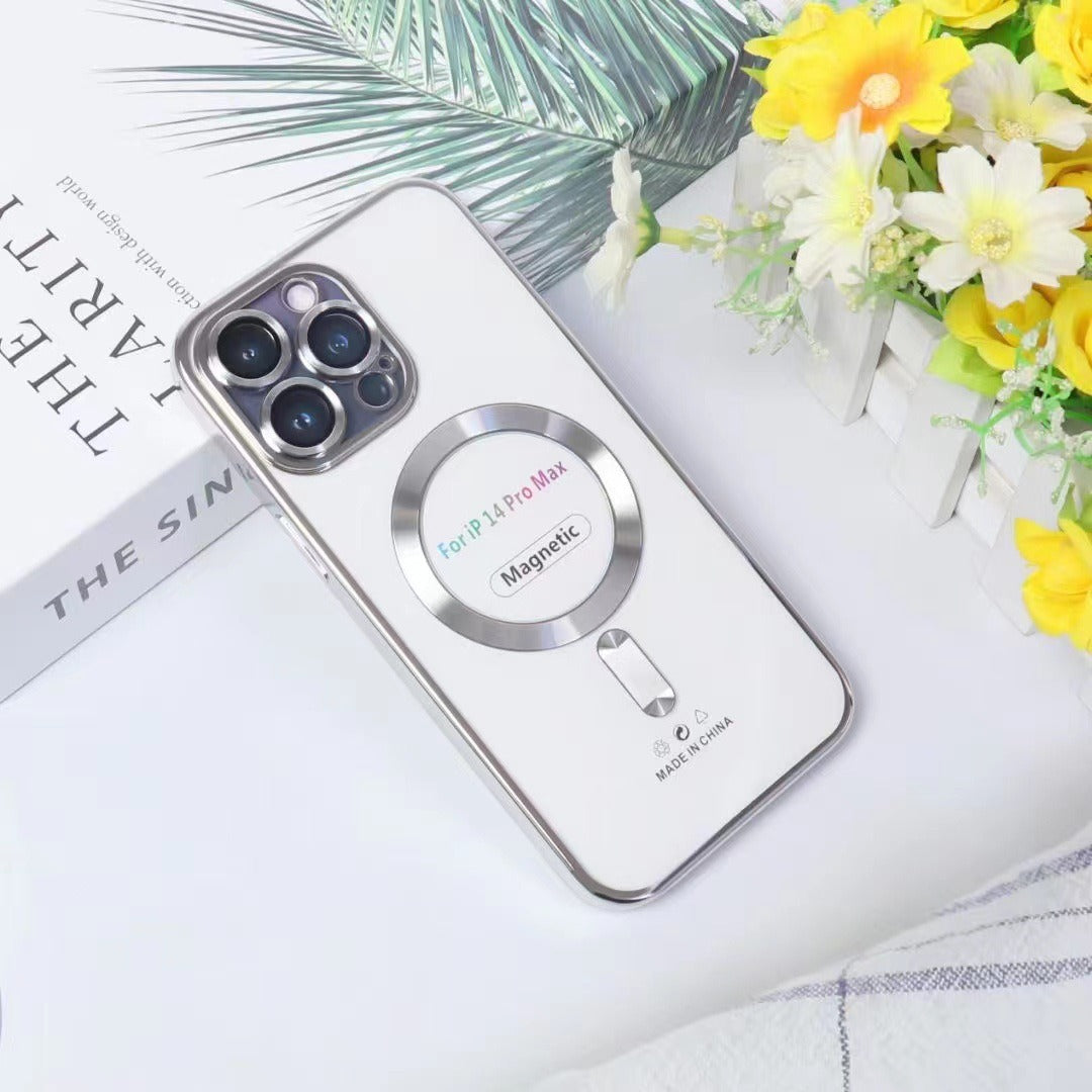 Luxury Transparent magnetic Wireless Iphone case