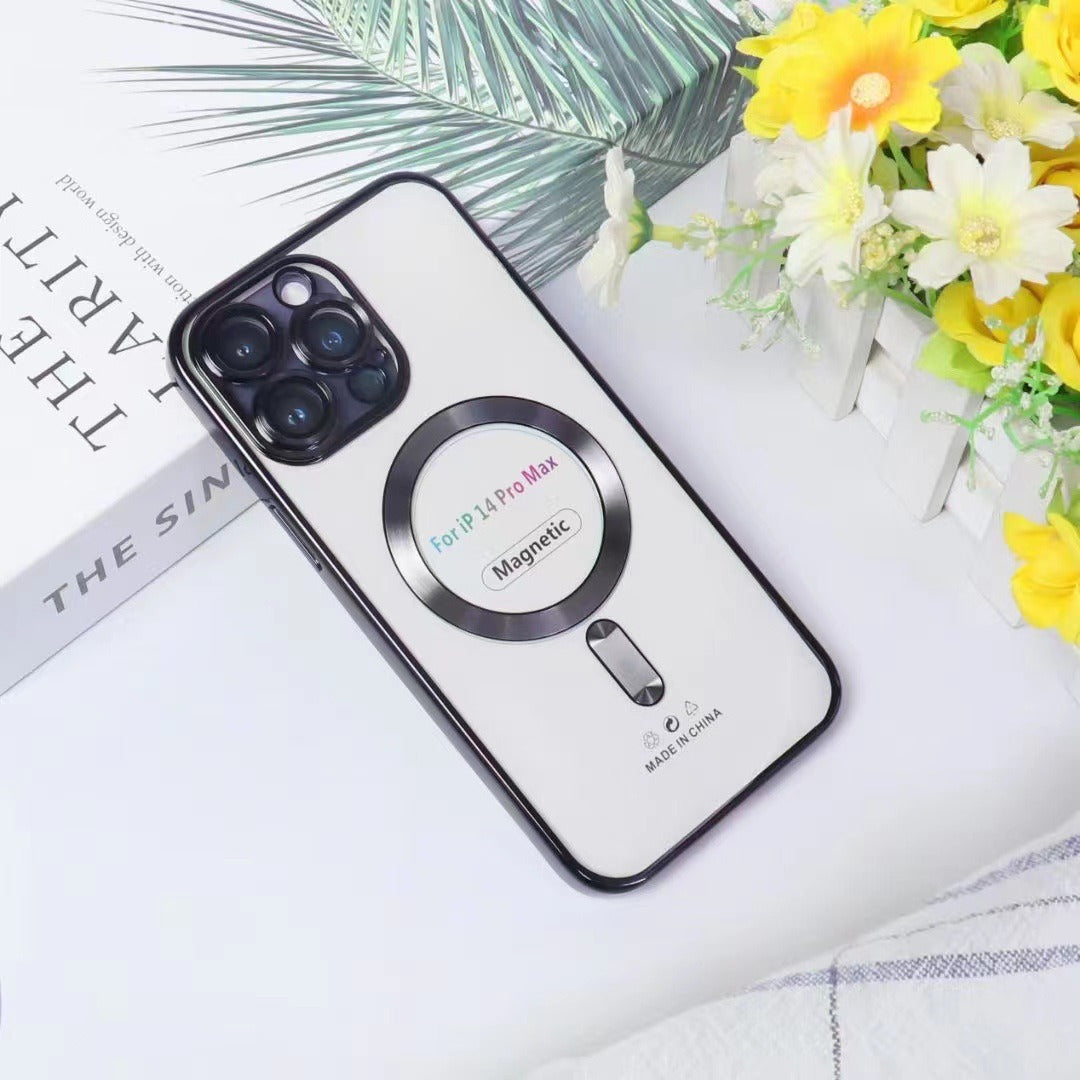Luxury Transparent magnetic Wireless Iphone case
