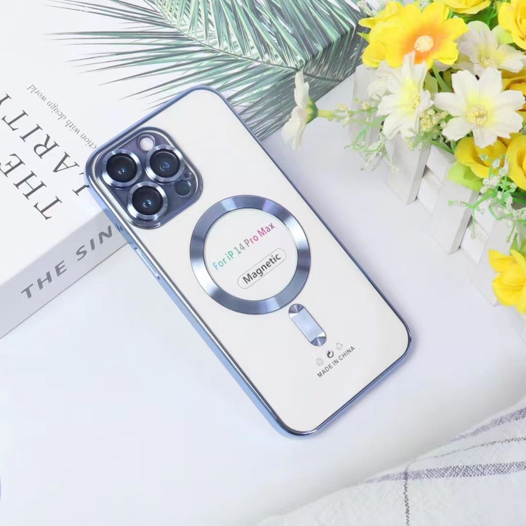 Luxury Transparent magnetic Wireless Iphone case