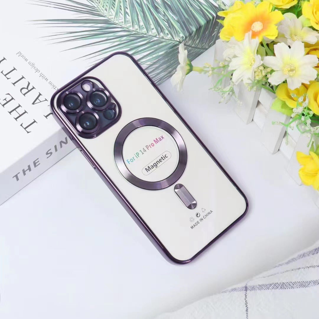 Luxury Transparent magnetic Wireless Iphone case