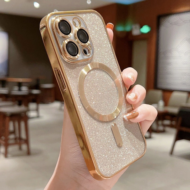 Luxury Transparent / Glittered magnetic Wireless Iphone case