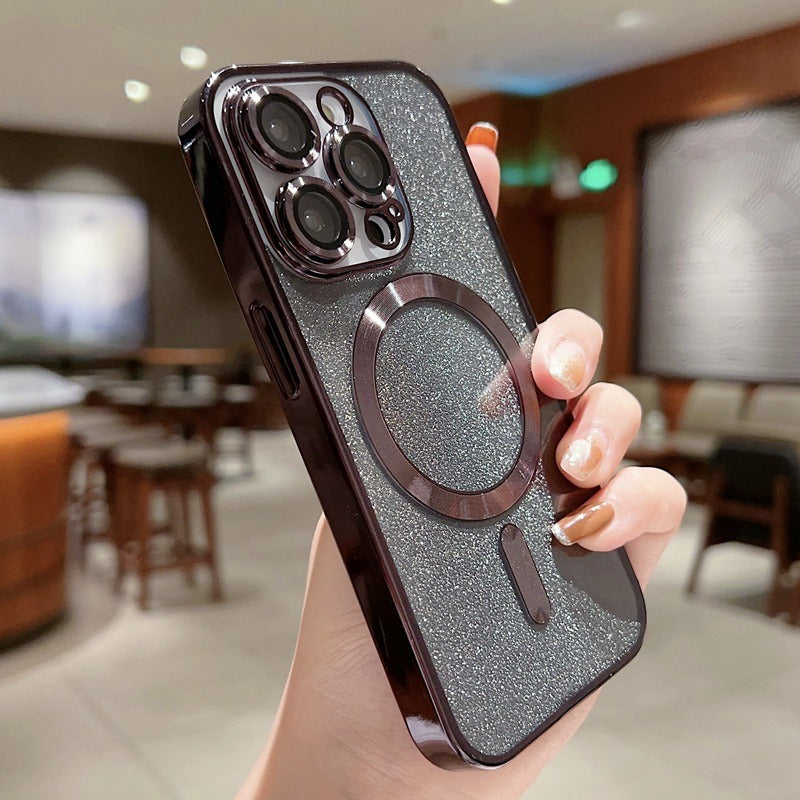 Luxury Transparent / Glittered magnetic Wireless Iphone case