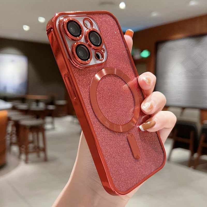Luxury Transparent / Glittered magnetic Wireless Iphone case