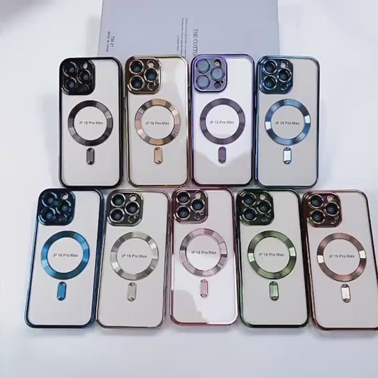 Luxury Transparent magnetic Wireless Iphone case